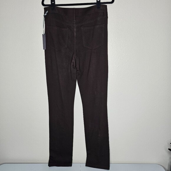 NYDJ 8 Brown Ponte Knit Skinny Pants Office Career Comfort Slimming Lift Tuck - Picture 4 of 6